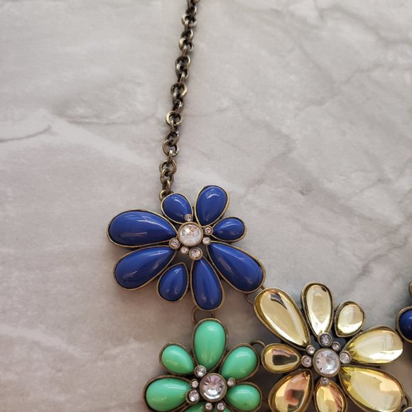 💐 J.Crew Retro Antique Flower Floral Rhinestone Crystal Pave Statement 💐 - Picture 11 of 16